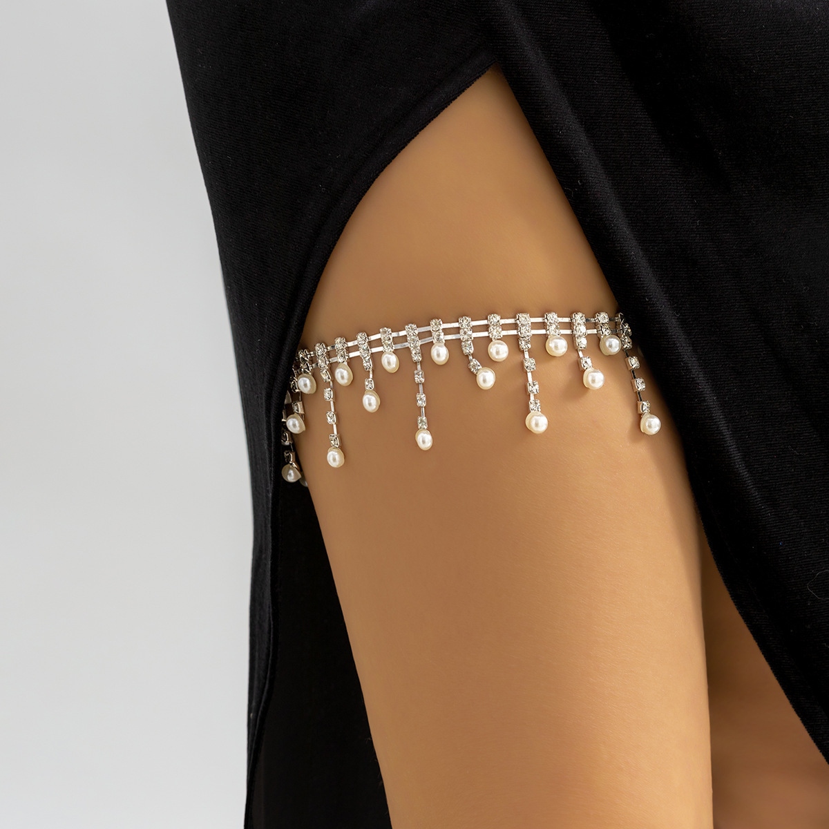 Body Jewelry Thigh Chain - Cadena de perlas con cuentas para