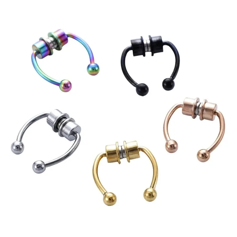 Body Jewelry Nose Studs - Anillos magnéticos falsos para la nariz,