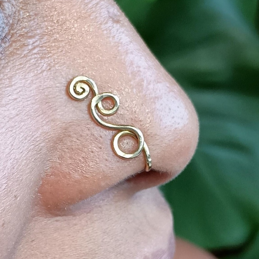 Body Jewelry Hypoallergenic - Anillo de Piercing Falso, Chapado en