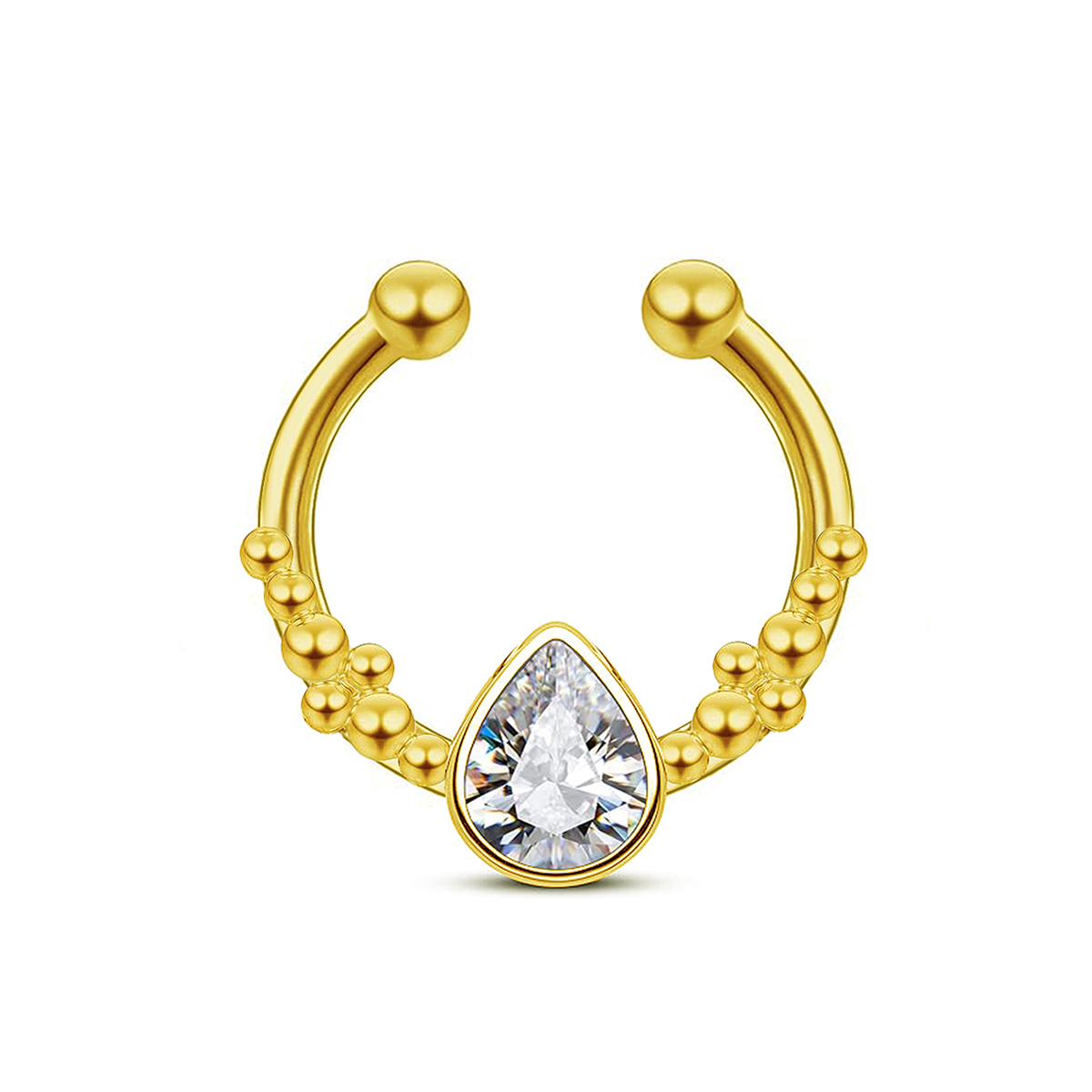 Body Jewelry Nose Studs - Anillo de nariz falso con forma