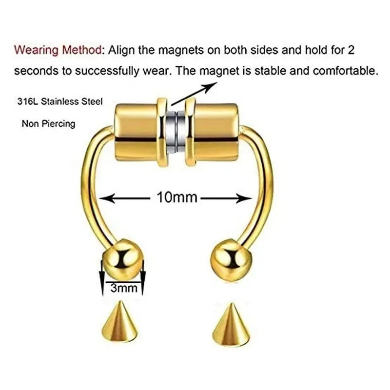 Anillos magnéticos falsos para - Body Jewelry Nose Studs reseña y precio