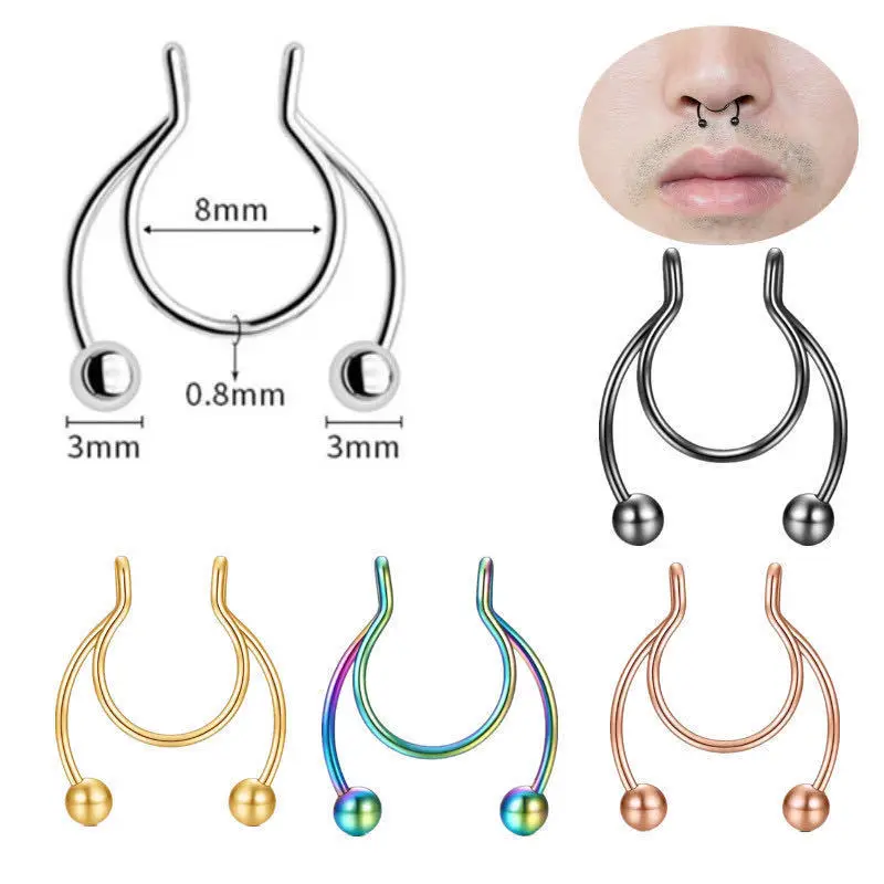 Anillo de nariz falso en forma - Body Jewelry Nose Studs reseña y precio