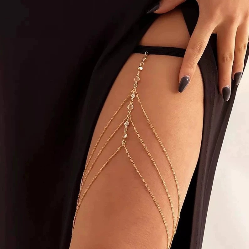 2025 nuevas mujeres bohemias m - Body Jewelry Thigh Chain reseña y precio