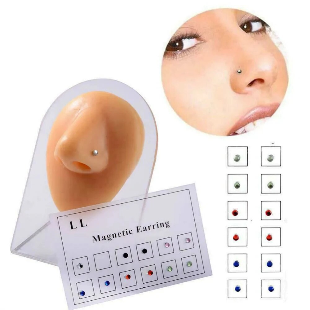 12 uds/tarjeta tramposo falso  - Body Jewelry Nose Studs reseña y precio