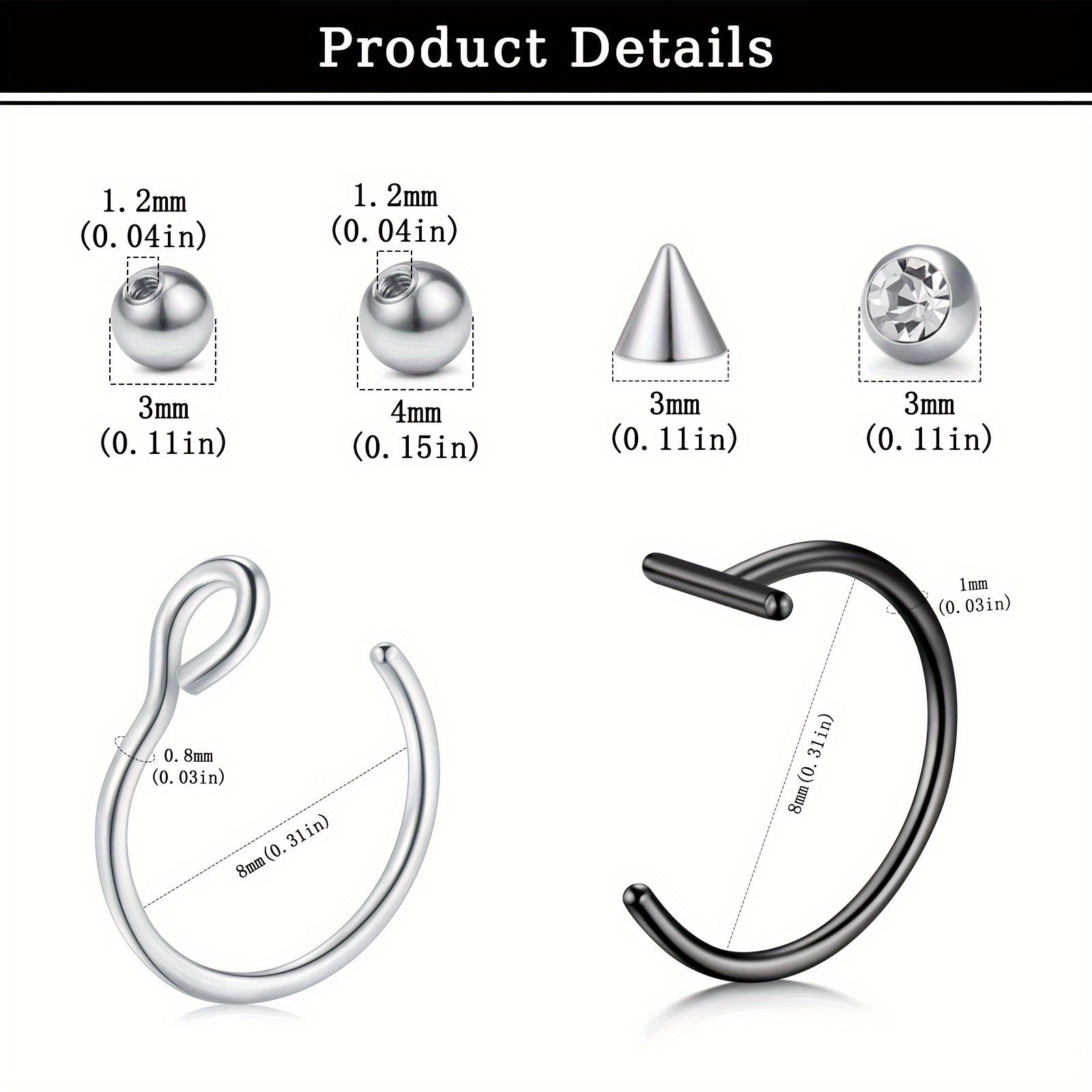 Piercings falsos, aro de labio - Body Jewelry Labret reseña y precio