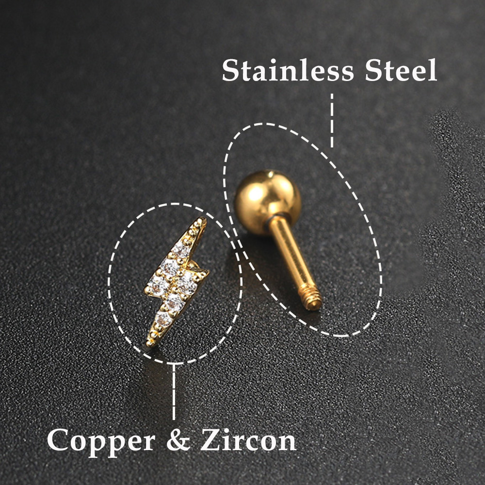 Pendientes de tuerca con forma - Body Jewelry Labret reseña y precio
