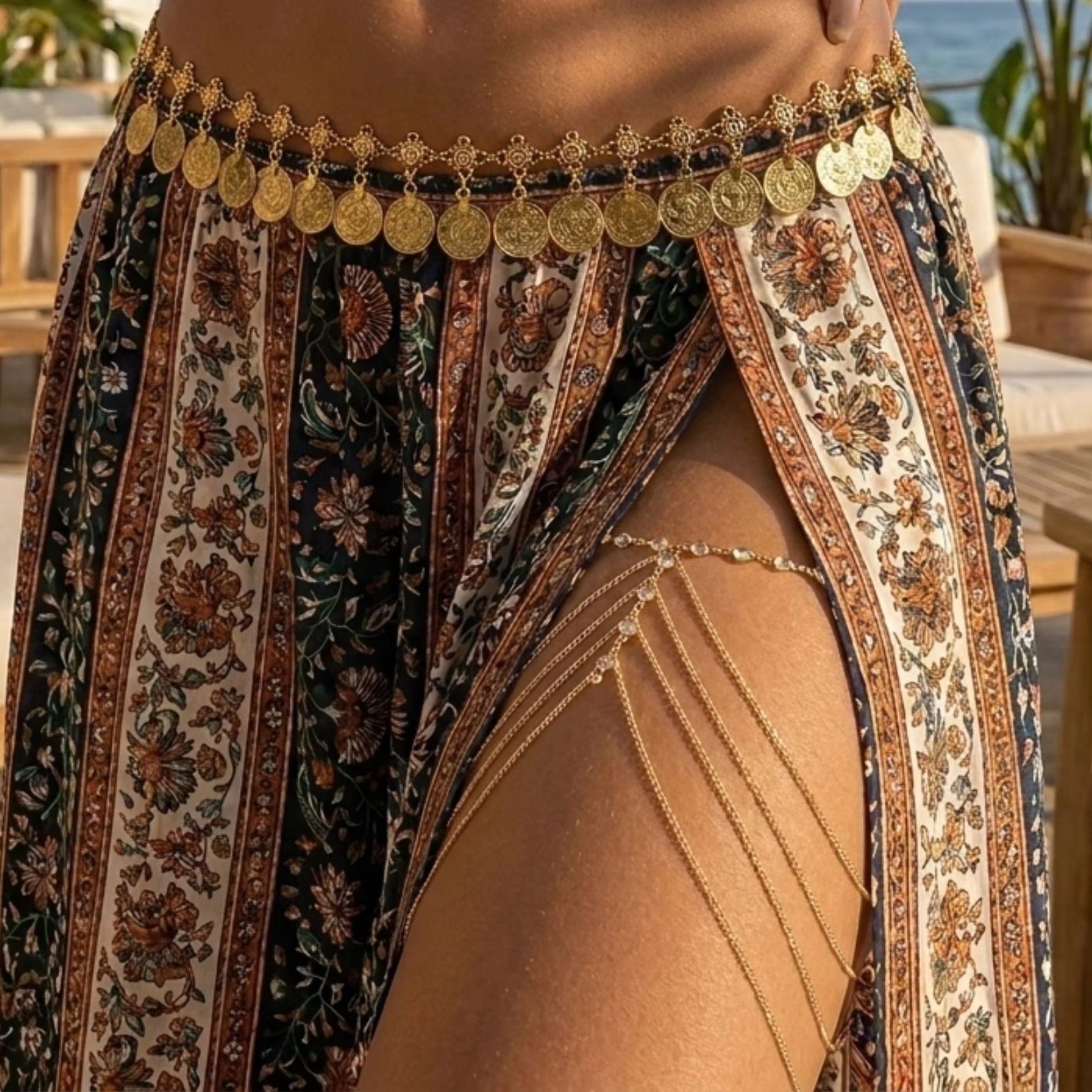 Cadena de Pierna Multicapa con - Body Jewelry Thigh Chain reseña y precio