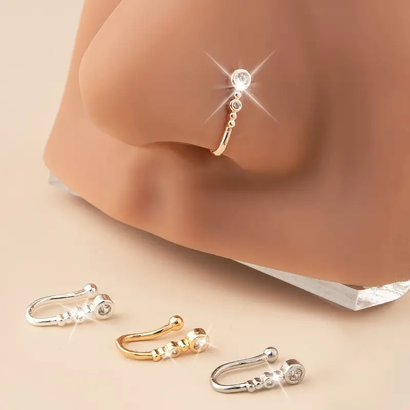 1 anillo de nariz sin perforac - Body Jewelry Nose Studs reseña y precio