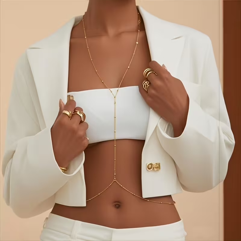 Cadena de Cuerpo Bohemia con C - Body Jewelry Bra reseña y precio