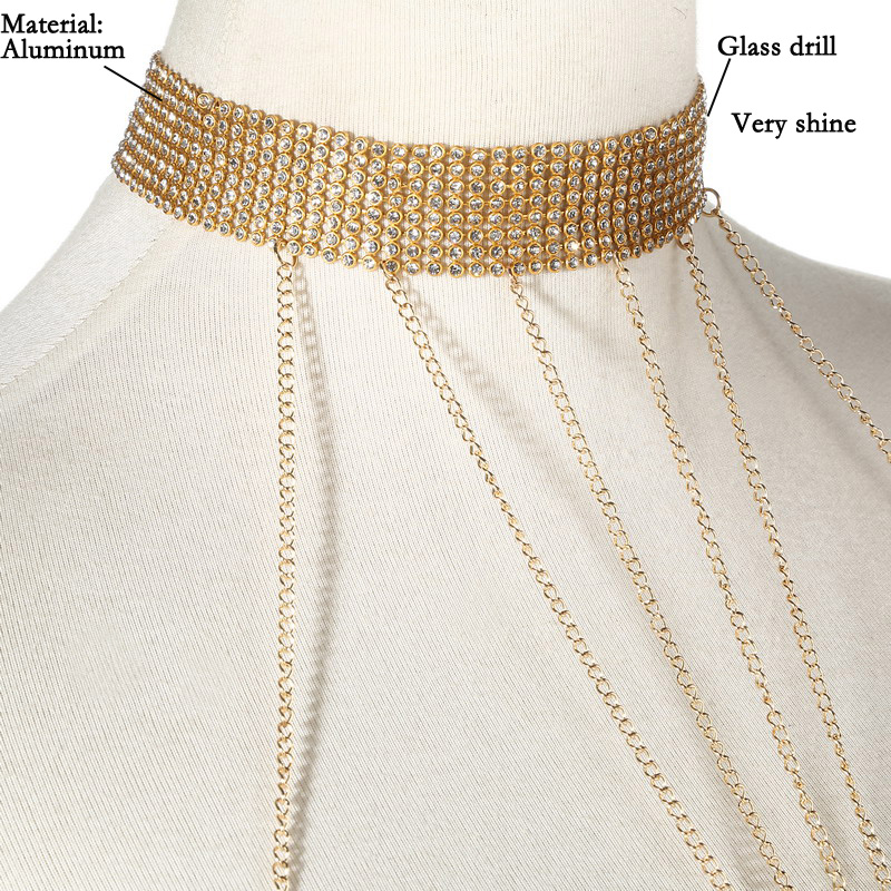 Cadena de cuerpo de Color dora - Body Jewelry Bra reseña y precio