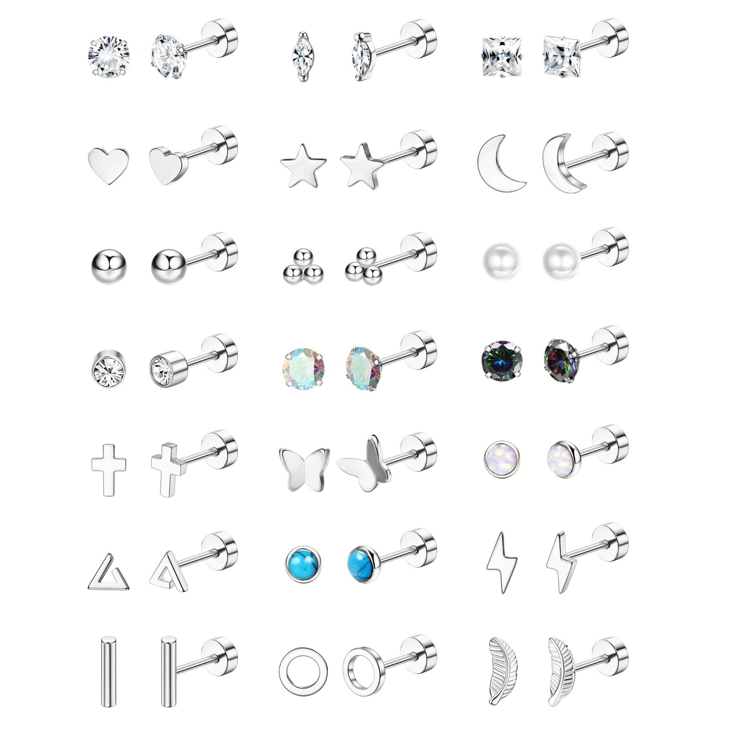 Florideco, 1 par de pendientes - Body Jewelry Hypoallergenic reseña y precio