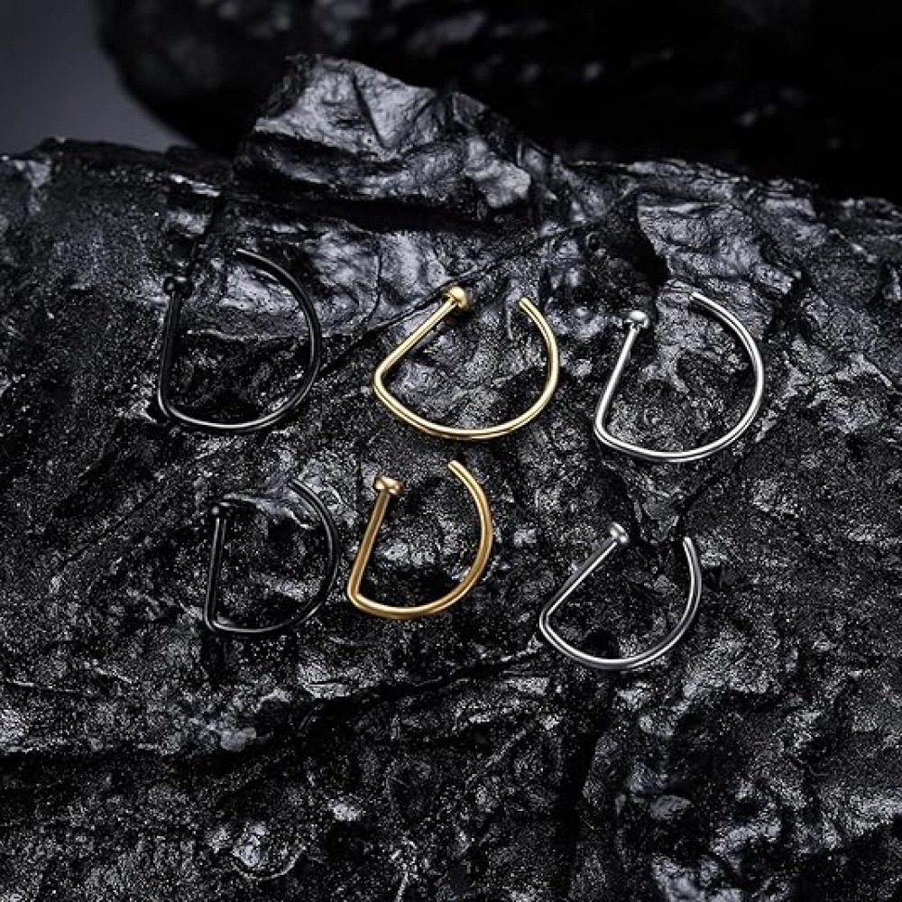 Paquete de 4 anillos de nariz  - Body Jewelry Nose Studs reseña y precio