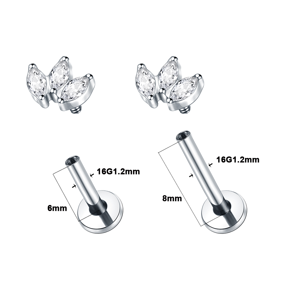 Piercing Labret de titanio par - Body Jewelry Labret reseña y precio