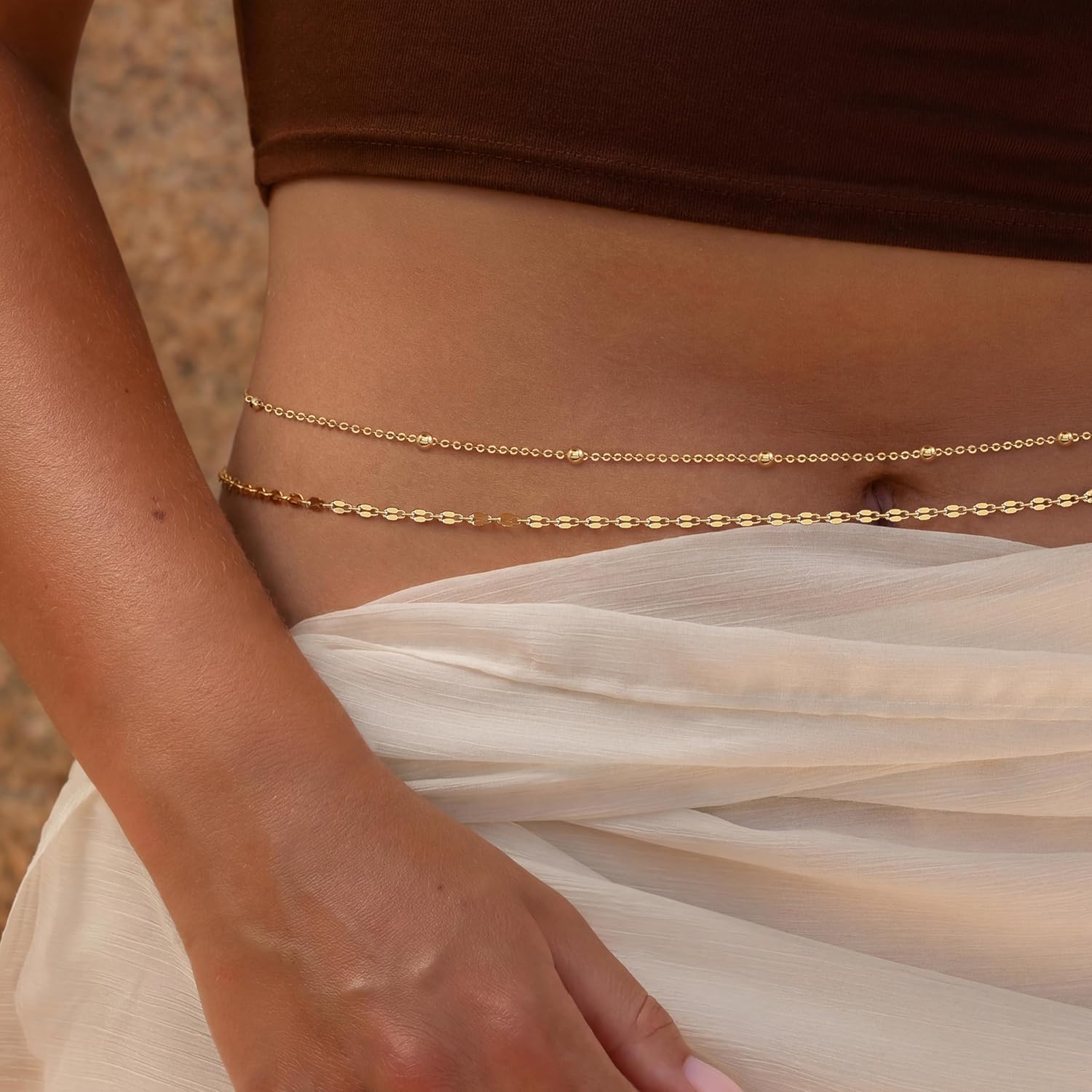 Cadena de cintura chapada en o - Body Jewelry Waterproof reseña y precio